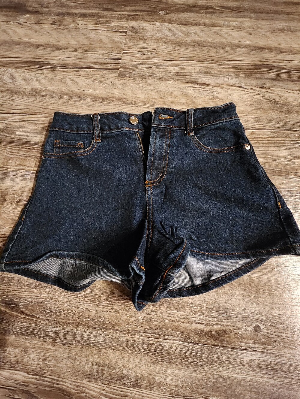 No Boundaries Dark Blue Denim High-Rise Jean Shorts